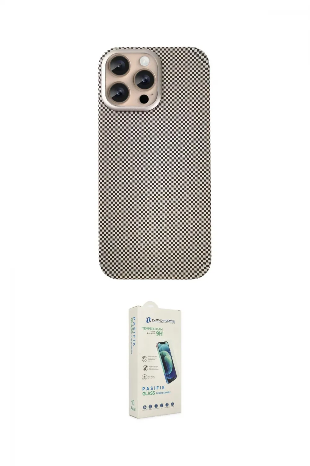 ieg™ iPhone 14 Pro Max Kılıf Eksen Prime - Şeffaf Pasifik Cam Ekran Koruyucu