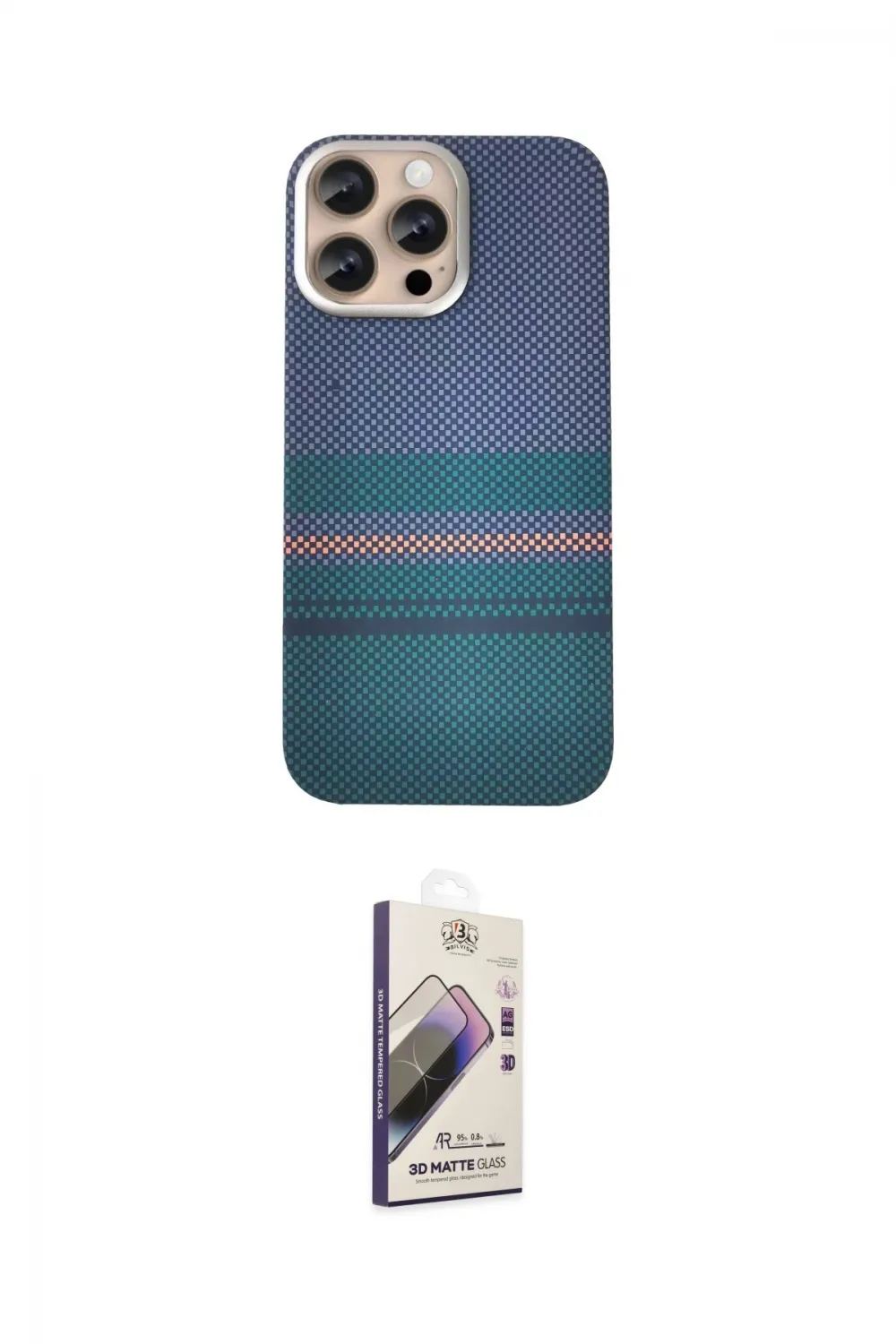 ieg™ iPhone 14 Pro Max Kılıf Eksen Prime - Siyah Bilvis 3D Mat Cam Ekran Koruyucu