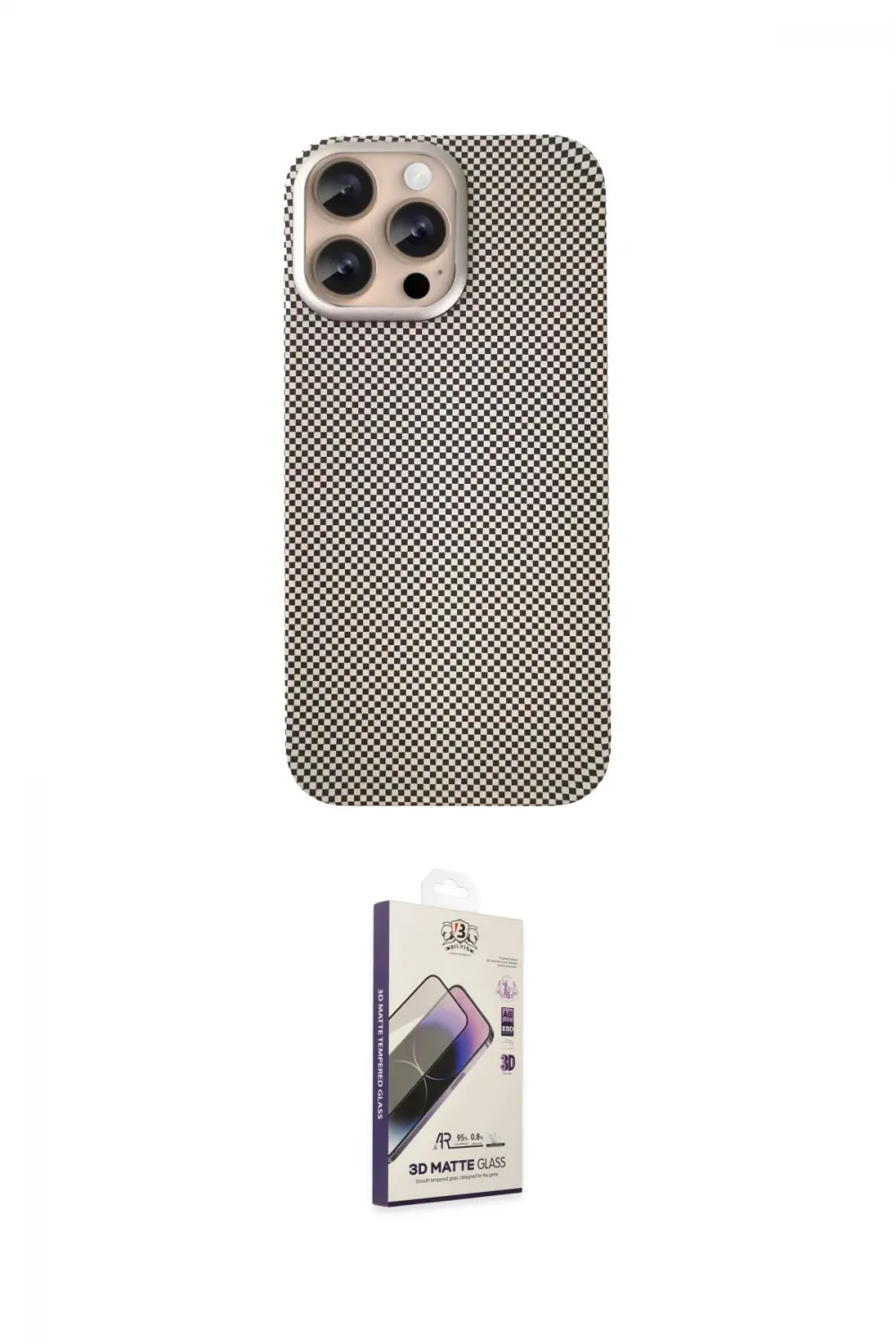 ieg™ iPhone 14 Pro Max Kılıf Eksen Prime - Siyah Bilvis 3D Mat Cam Ekran Koruyucu