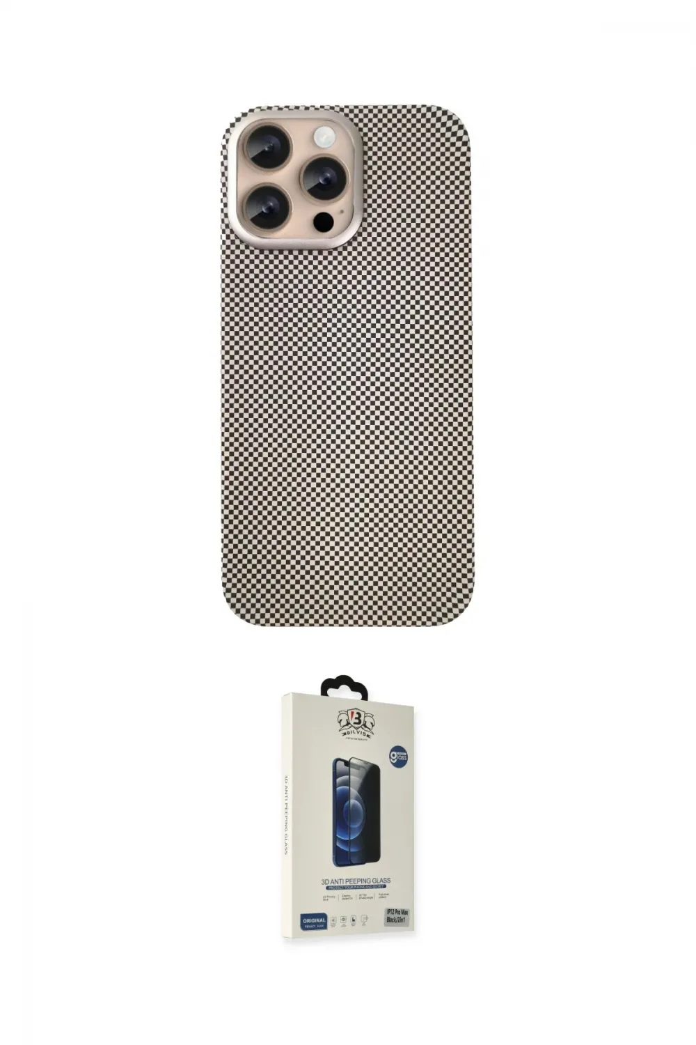 ieg™ iPhone 14 Pro Max Kılıf Eksen Prime - Siyah Bilvis Hayalet Cam Ekran Koruyucu