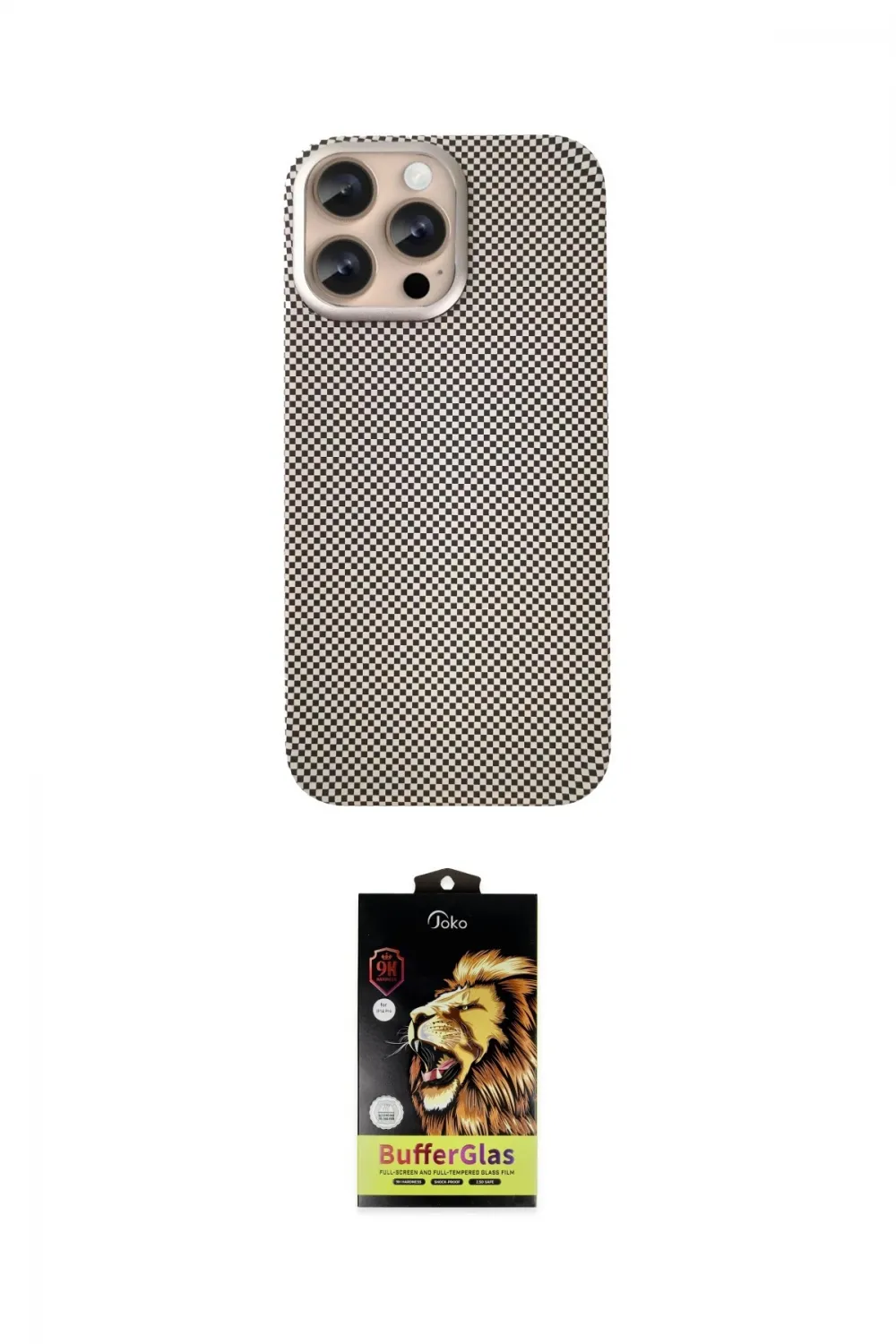 ieg™ iPhone 14 Pro Max Kılıf Eksen Prime - Siyah Buffer Cam Ekran Koruyucu
