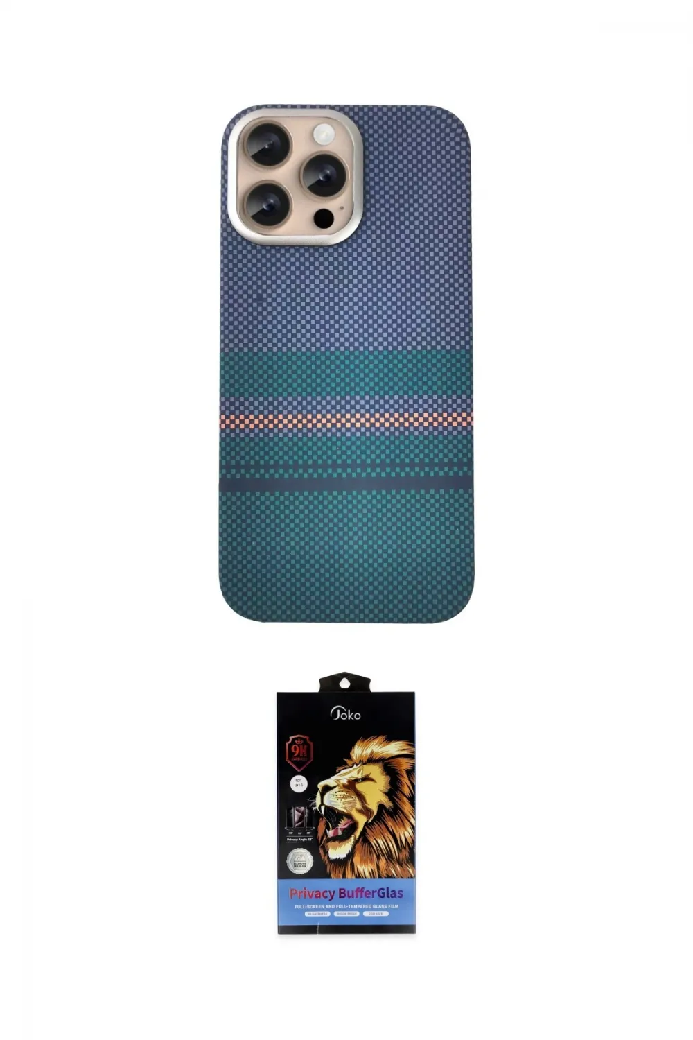 ieg™ iPhone 14 Pro Max Kılıf Eksen Prime - Siyah Buffer Hayalet Cam Ekran Koruyucu