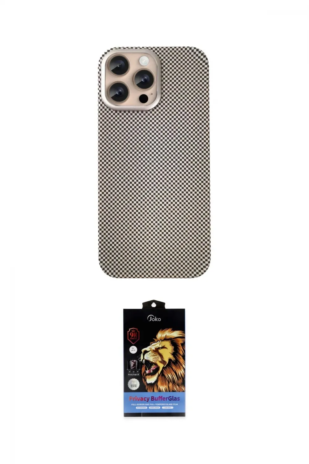 ieg™ iPhone 14 Pro Max Kılıf Eksen Prime - Siyah Buffer Hayalet Cam Ekran Koruyucu