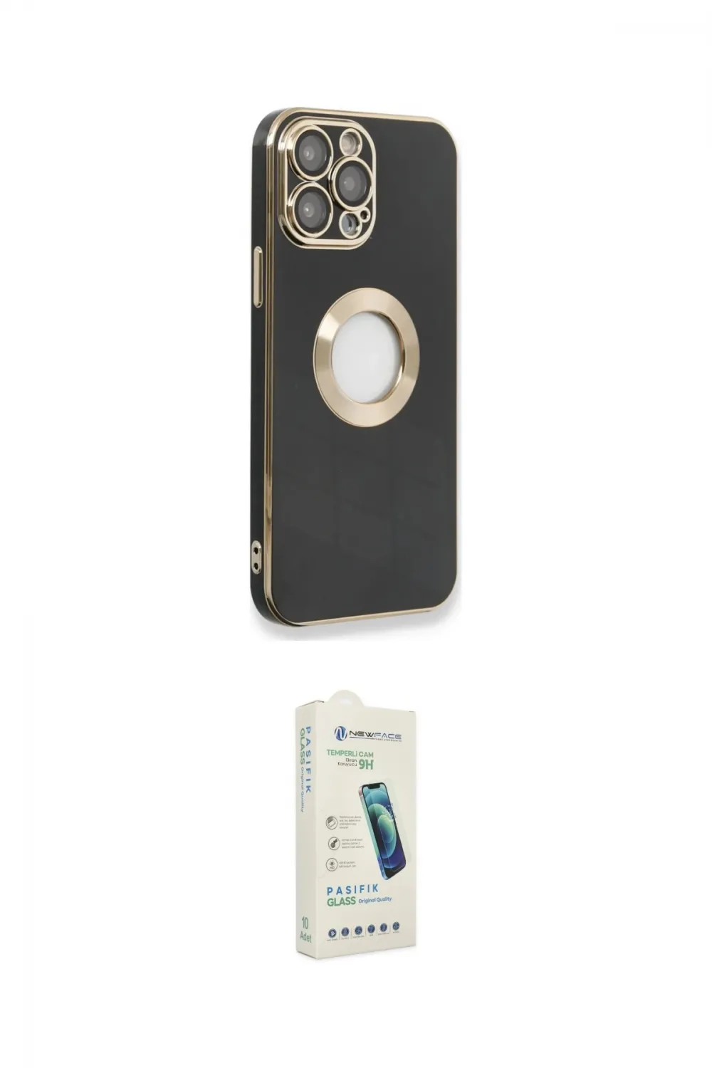 ieg™ iPhone 14 Pro Max Kılıf İz Form Serisi - Şeffaf Pasifik Cam Ekran Koruyucu