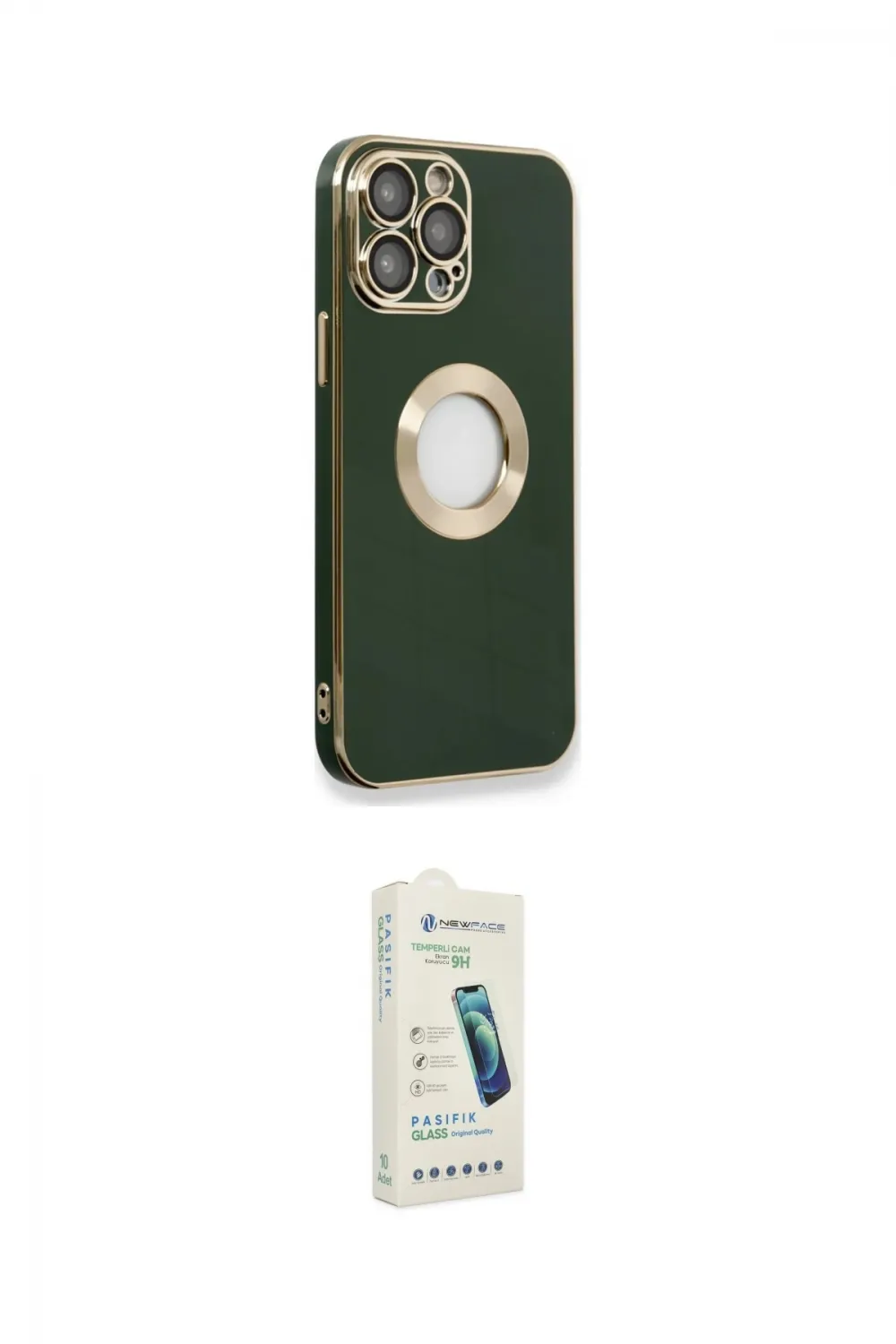 ieg™ iPhone 14 Pro Max Kılıf İz Form Serisi - Şeffaf Pasifik Cam Ekran Koruyucu