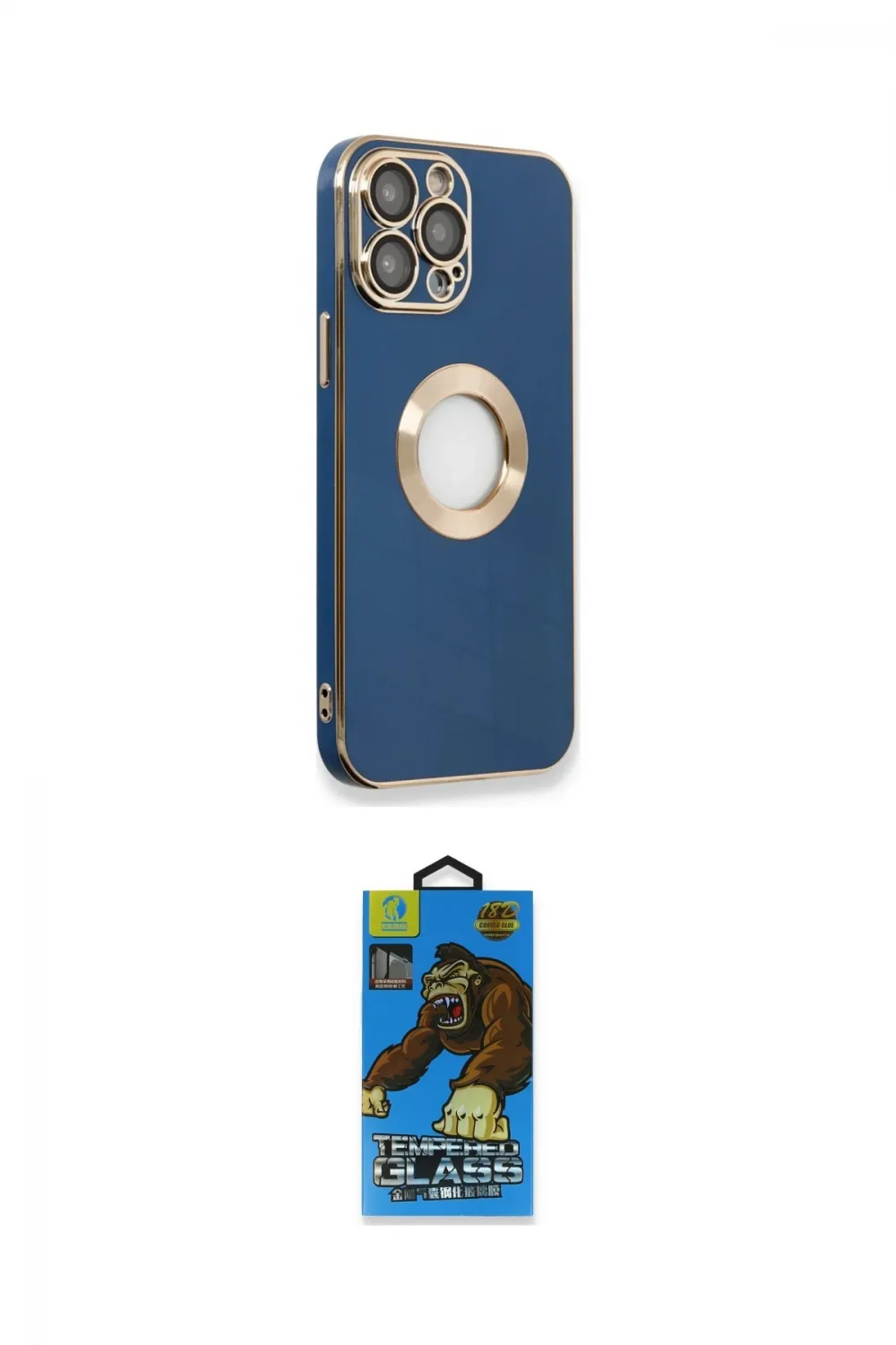ieg™ iPhone 14 Pro Max Kılıf İz Form Serisi - Siyah 18D Cam Ekran Koruyucu