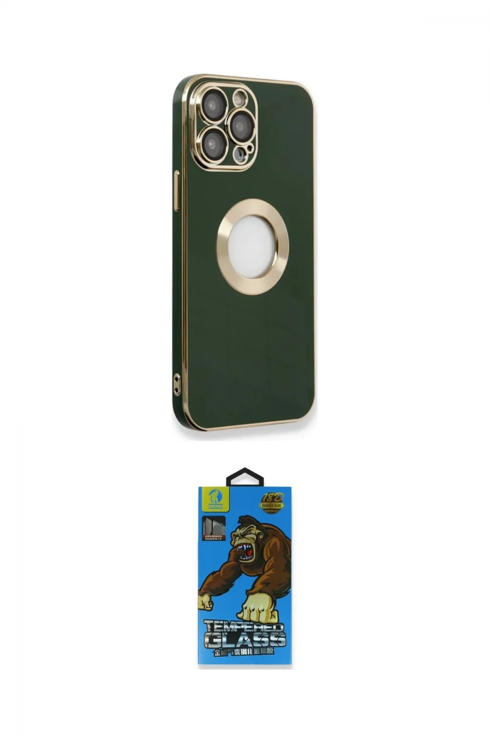 ieg™ iPhone 14 Pro Max Kılıf İz Form Serisi - Siyah 18D Cam Ekran Koruyucu