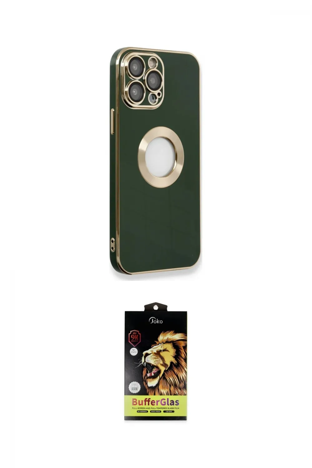 ieg™ iPhone 14 Pro Max Kılıf İz Form Serisi - Siyah Buffer Cam Ekran Koruyucu