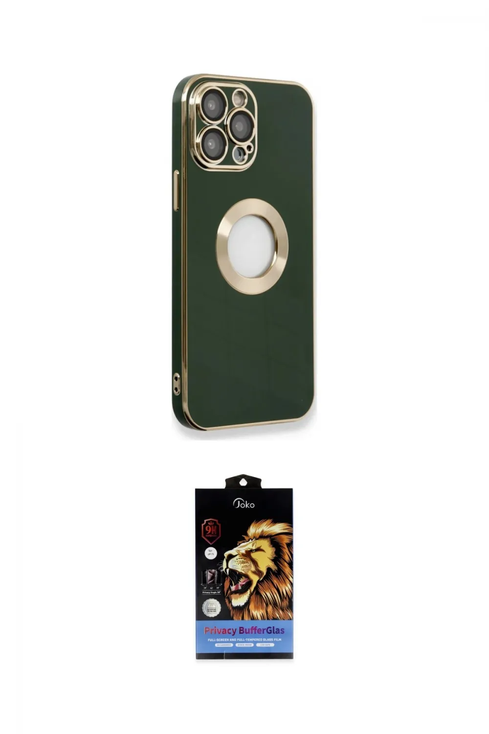 ieg™ iPhone 14 Pro Max Kılıf İz Form Serisi - Siyah Buffer Hayalet Cam Ekran Koruyucu