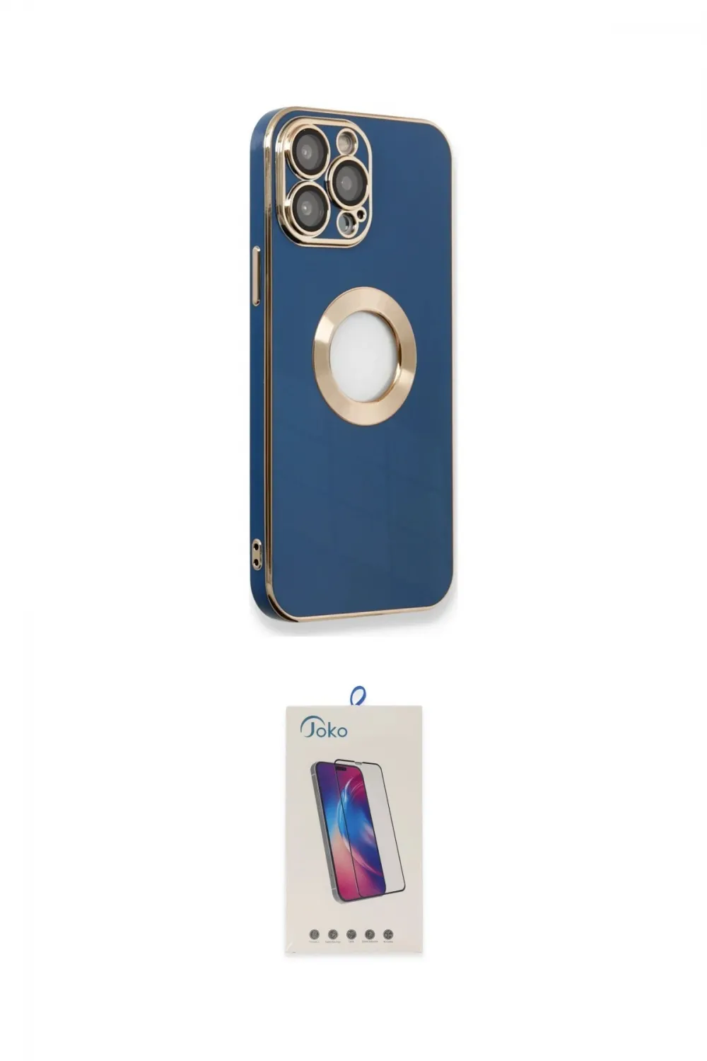 ieg™ iPhone 14 Pro Max Kılıf İz Form Serisi - Siyah Joko 5D Cam