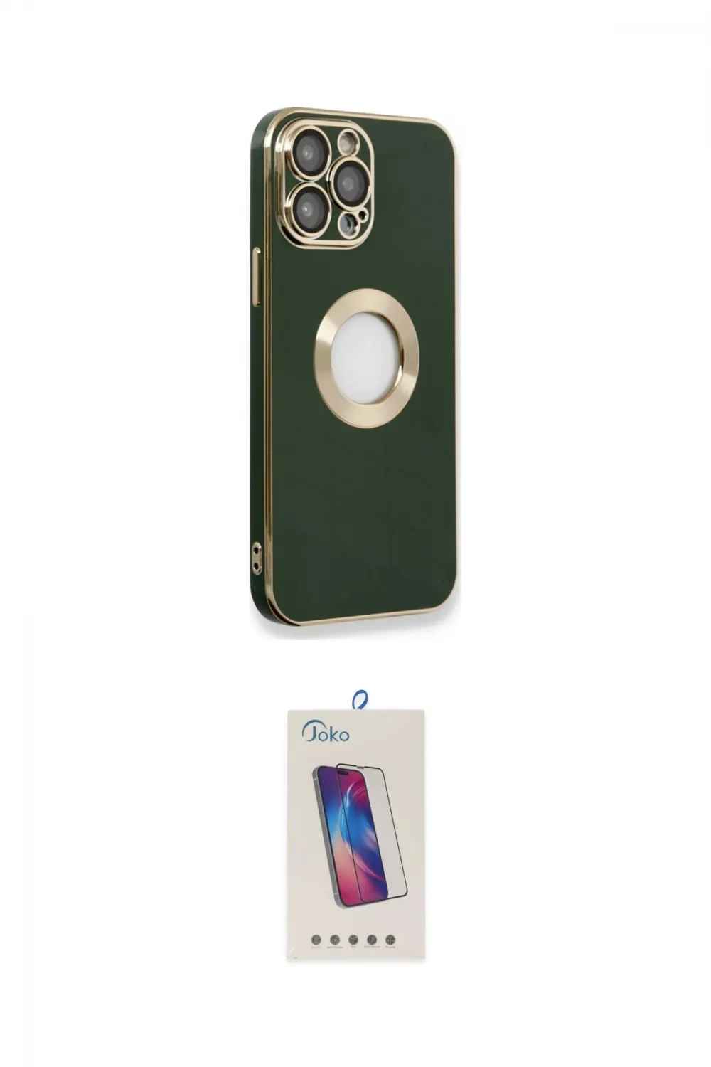 ieg™ iPhone 14 Pro Max Kılıf İz Form Serisi - Siyah Joko 5D Cam
