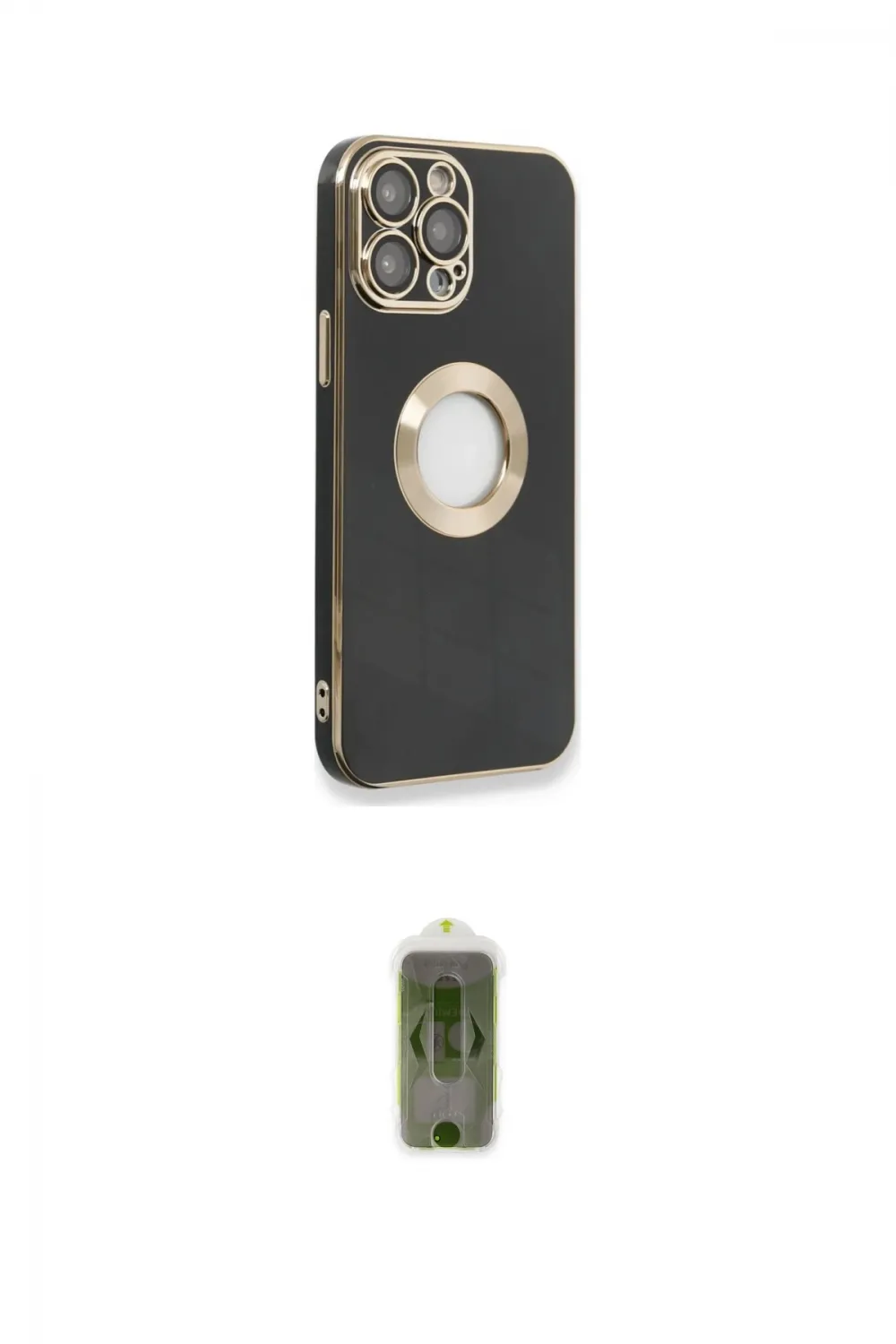ieg™ iPhone 14 Pro Max Kılıf İz Form Serisi - Siyah Joko Magic 5D Hayalet Cam