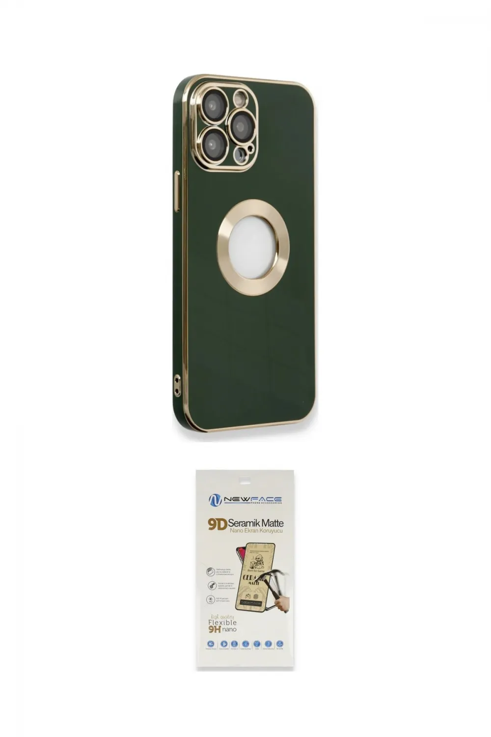 ieg™ iPhone 14 Pro Max Kılıf İz Form Serisi - Siyah Mat Seramik Nano Ekran Koruyucu