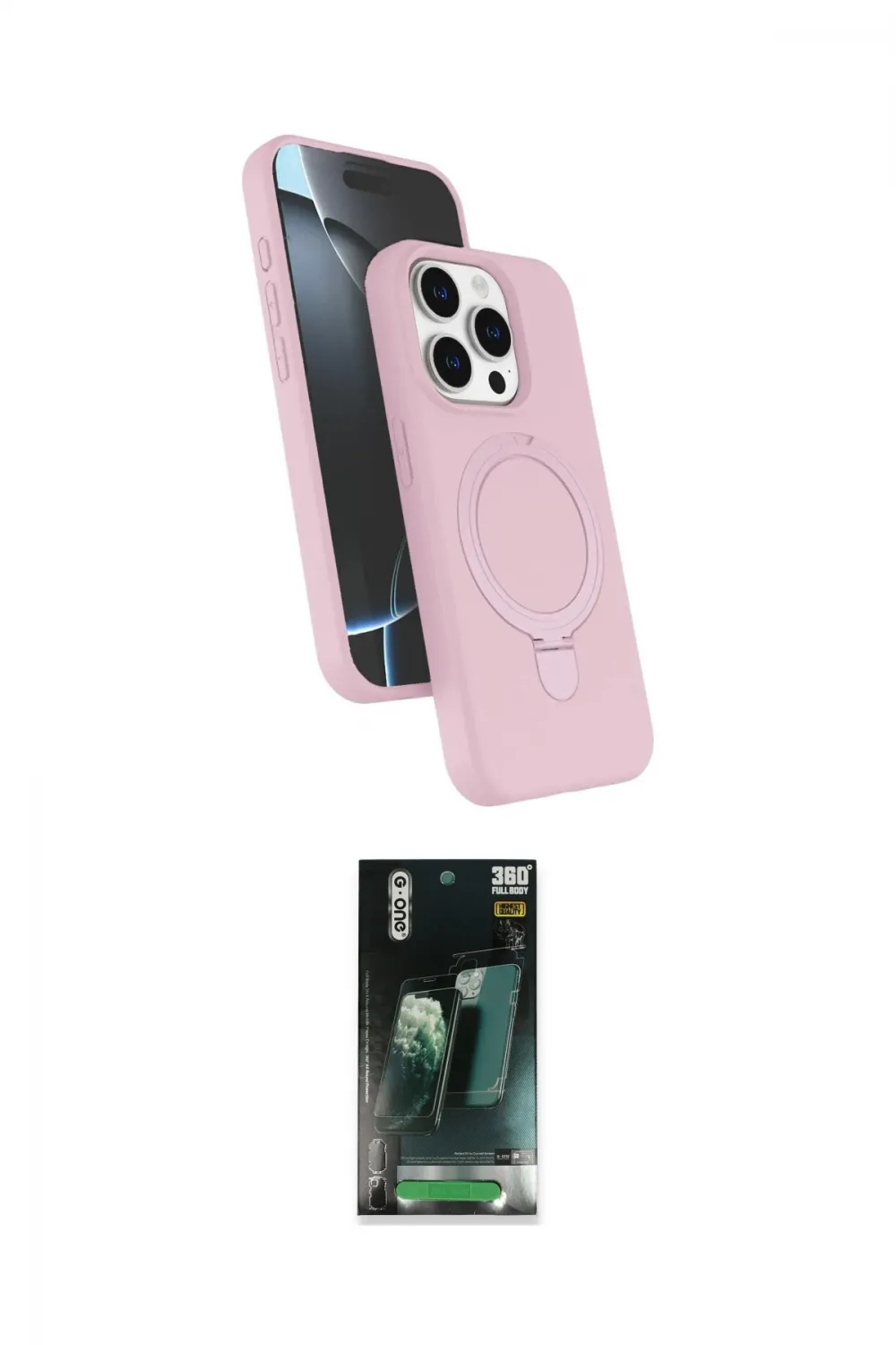 ieg™ iPhone 14 Pro Max Kılıf İz Işık Koleksiyonu - Şeffaf 360 Full Body Arka Koruyucu