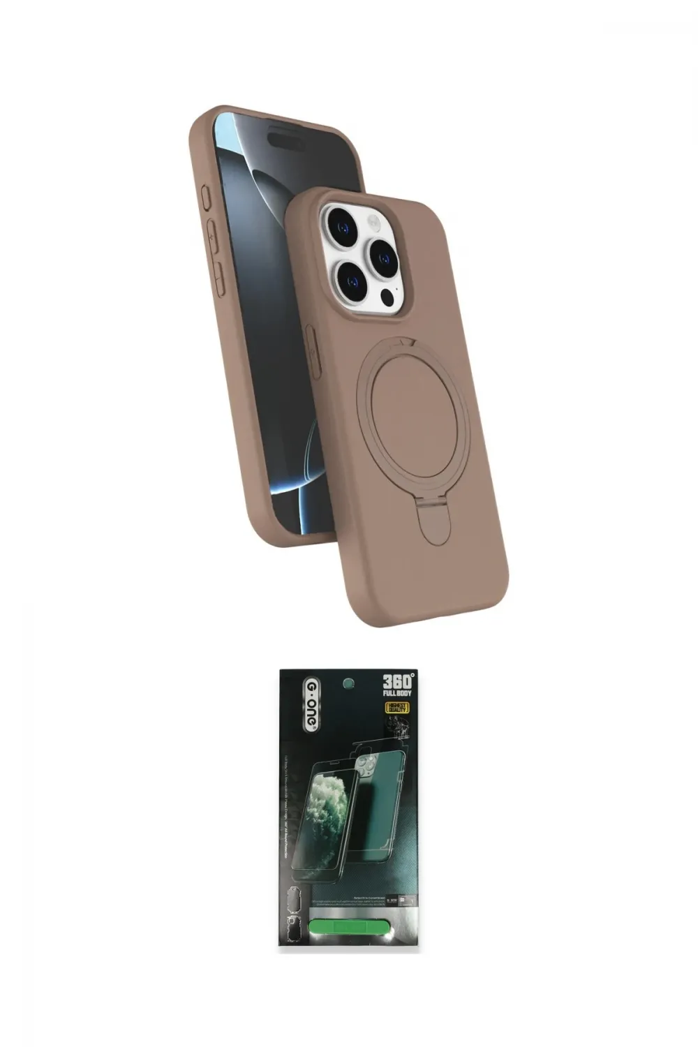 ieg™ iPhone 14 Pro Max Kılıf İz Işık Koleksiyonu - Şeffaf 360 Full Body Arka Koruyucu