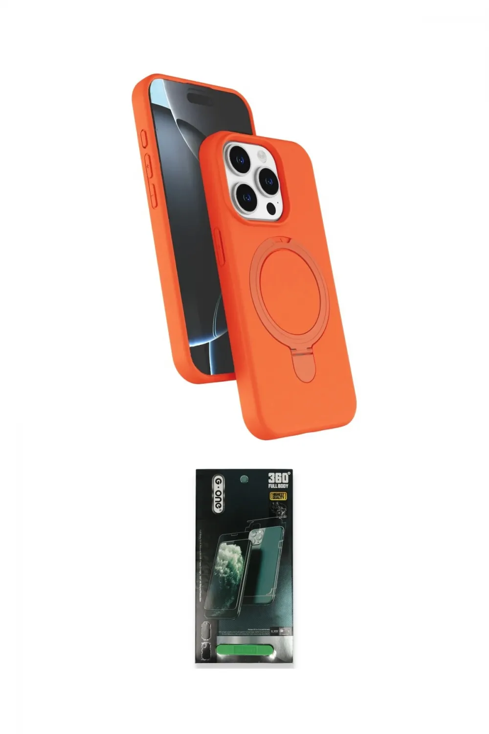 ieg™ iPhone 14 Pro Max Kılıf İz Işık Koleksiyonu - Şeffaf 360 Full Body Arka Koruyucu