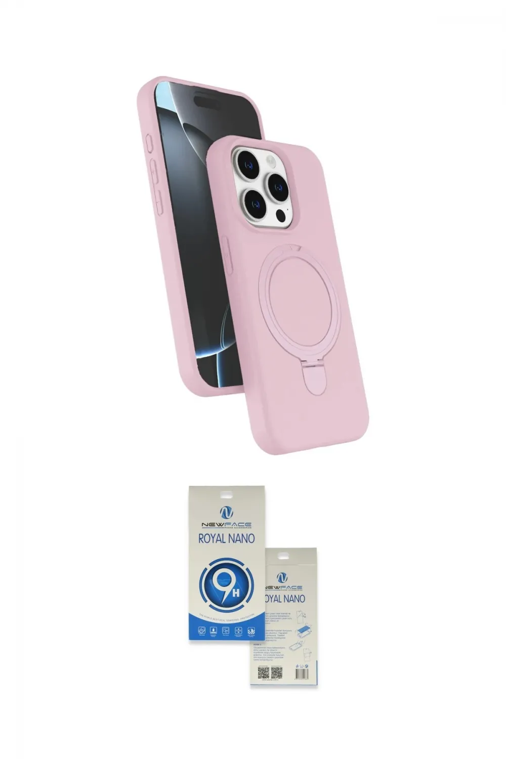 ieg™ iPhone 14 Pro Max Kılıf İz Işık Koleksiyonu - Şeffaf Royal Nano Ekran Koruyucu