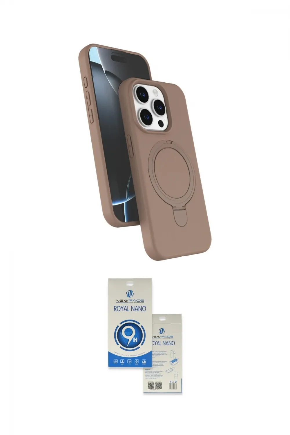 ieg™ iPhone 14 Pro Max Kılıf İz Işık Koleksiyonu - Şeffaf Royal Nano Ekran Koruyucu