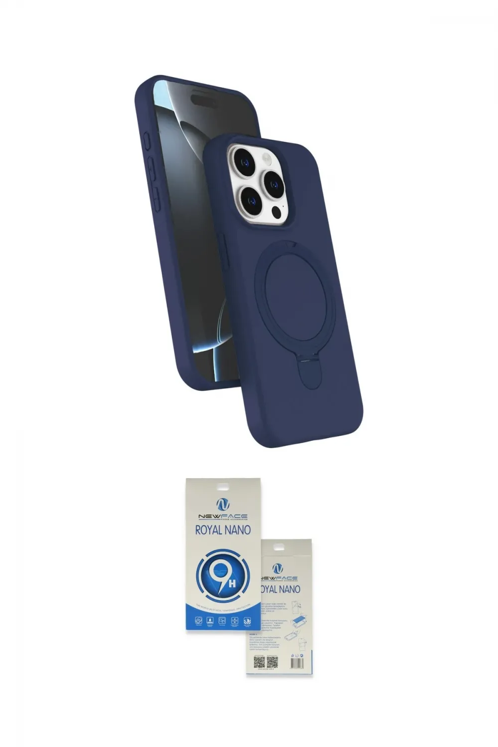 ieg™ iPhone 14 Pro Max Kılıf İz Işık Koleksiyonu - Şeffaf Royal Nano Ekran Koruyucu