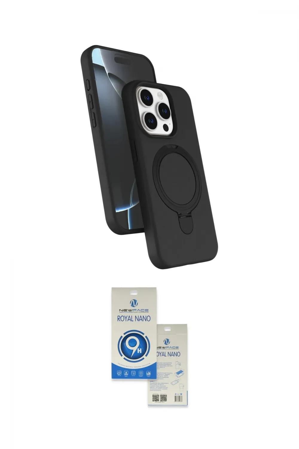 ieg™ iPhone 14 Pro Max Kılıf İz Işık Koleksiyonu - Şeffaf Royal Nano Ekran Koruyucu