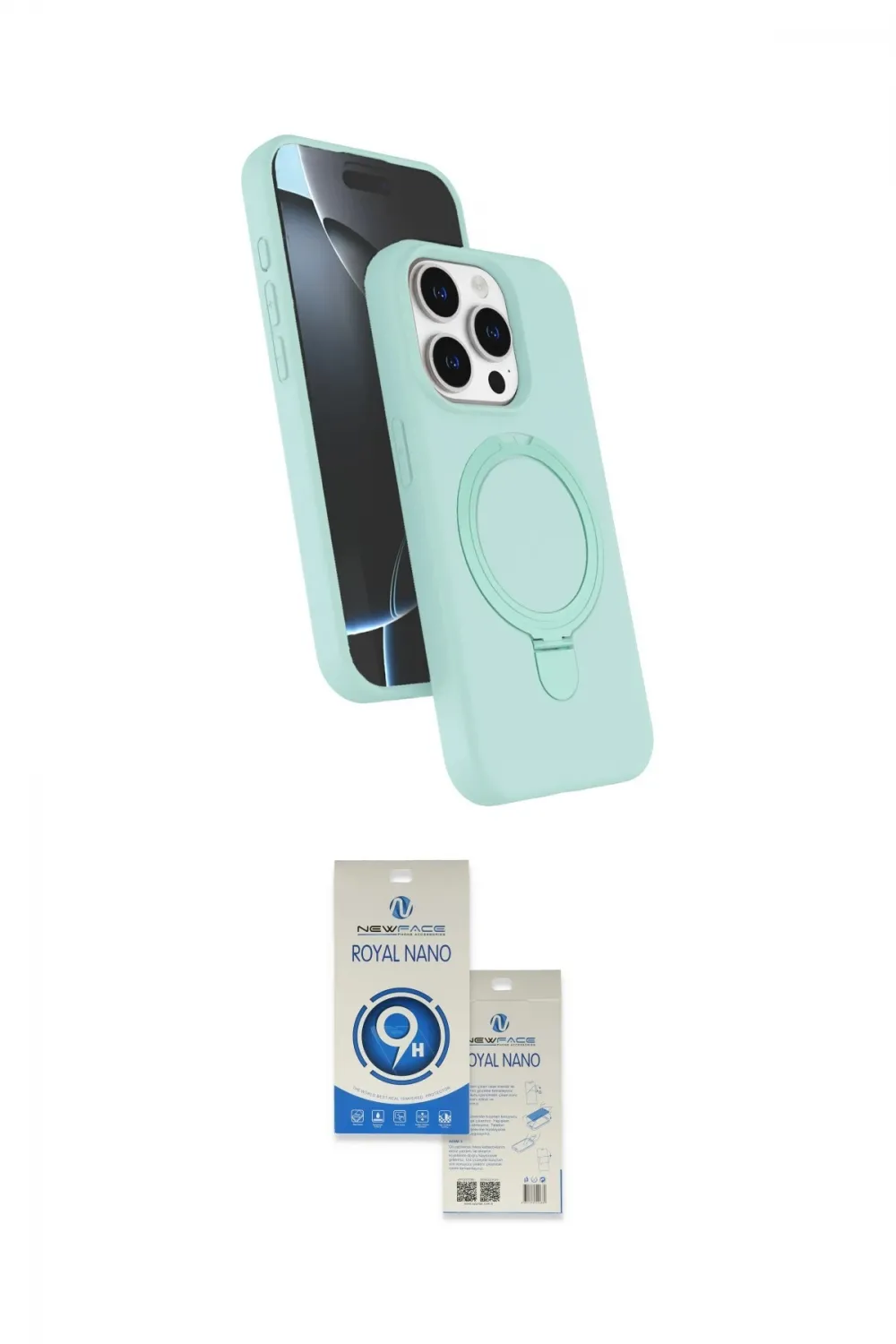 ieg™ iPhone 14 Pro Max Kılıf İz Işık Koleksiyonu - Şeffaf Royal Nano Ekran Koruyucu