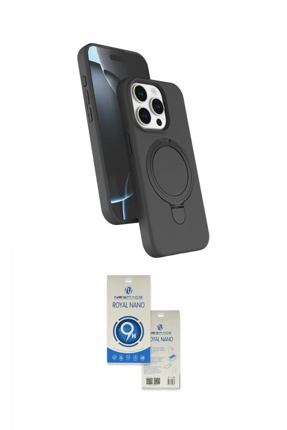 ieg™ iPhone 14 Pro Max Kılıf İz Işık Koleksiyonu - Şeffaf Royal Nano Ekran Koruyucu