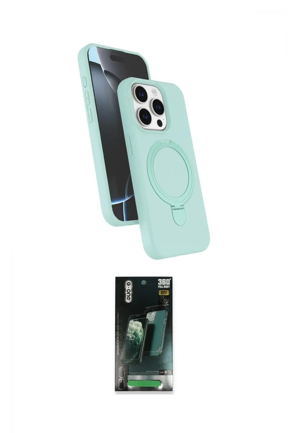 ieg™ iPhone 14 Pro Max Kılıf İz Işık Koleksiyonu - Siyah 360 Mat Full Body Arka Koruyucu
