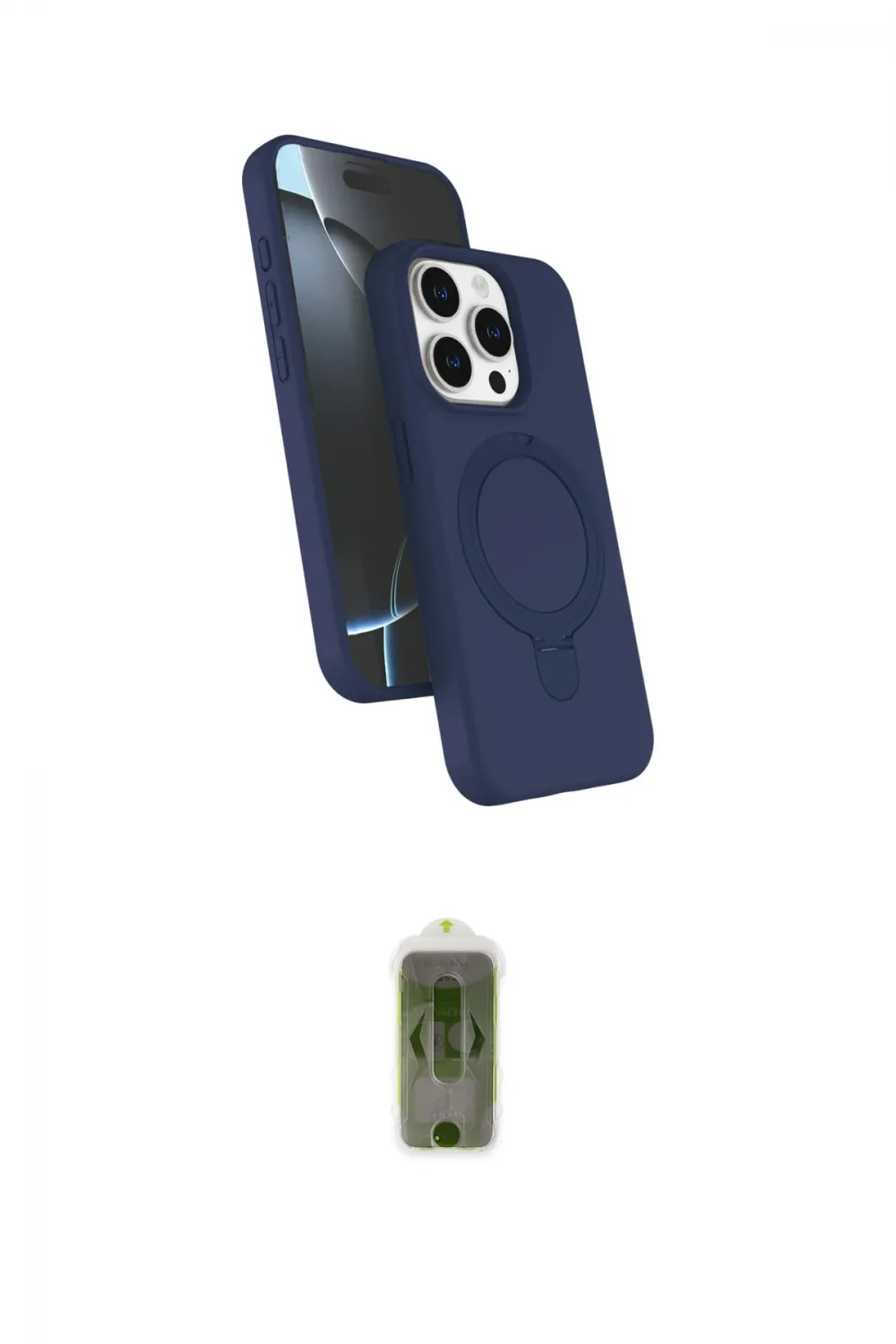 ieg™ iPhone 14 Pro Max Kılıf İz Işık Koleksiyonu - Siyah Joko Magic 5D Hayalet Cam