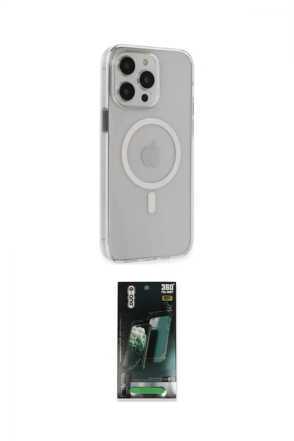 ieg™ iPhone 14 Pro Max Kılıf Kıvılcım Asil Özel Seri - Şeffaf 360 Full Body Arka Koruyucu