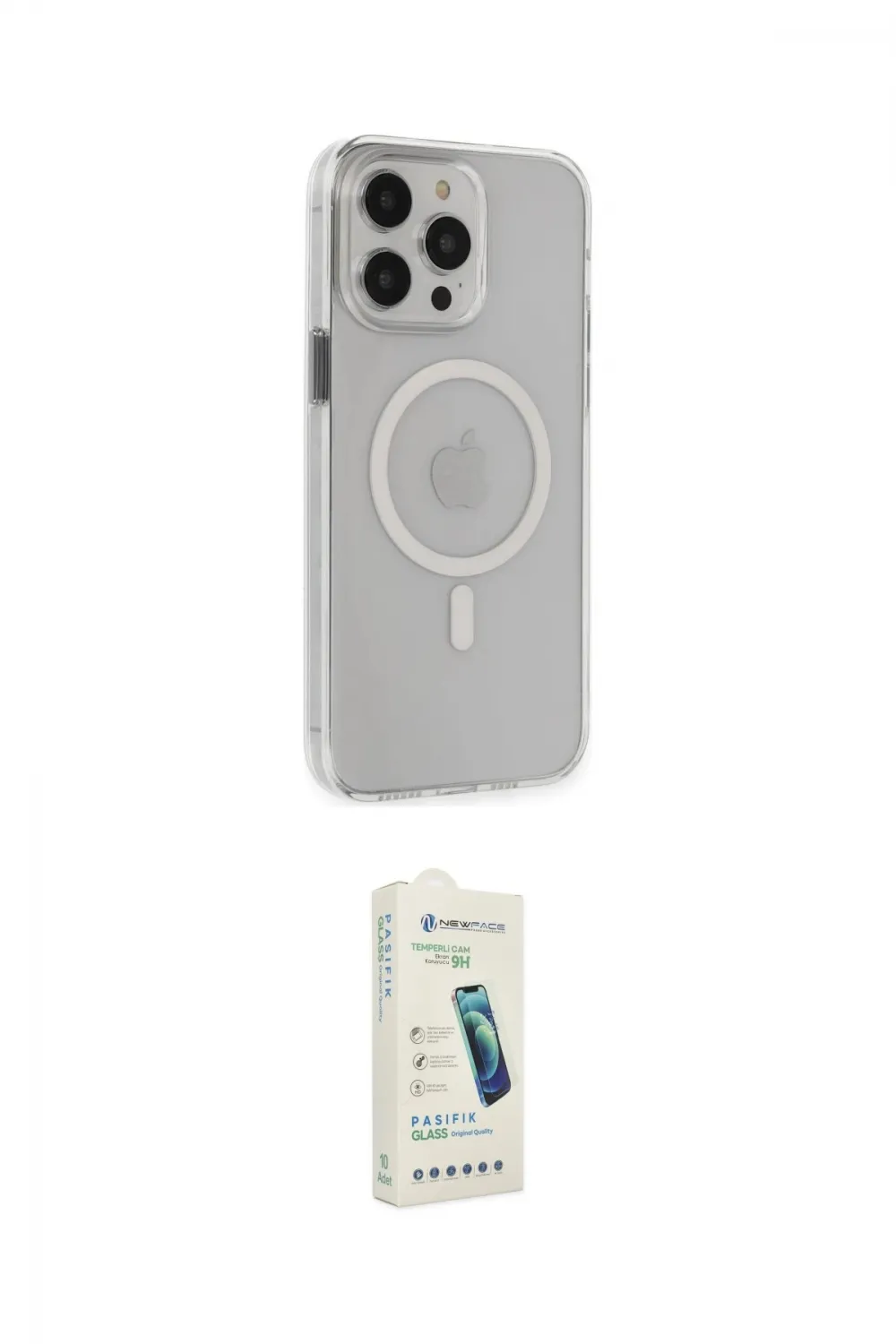 ieg™ iPhone 14 Pro Max Kılıf Kıvılcım Asil Özel Seri - Şeffaf Pasifik Cam Ekran Koruyucu