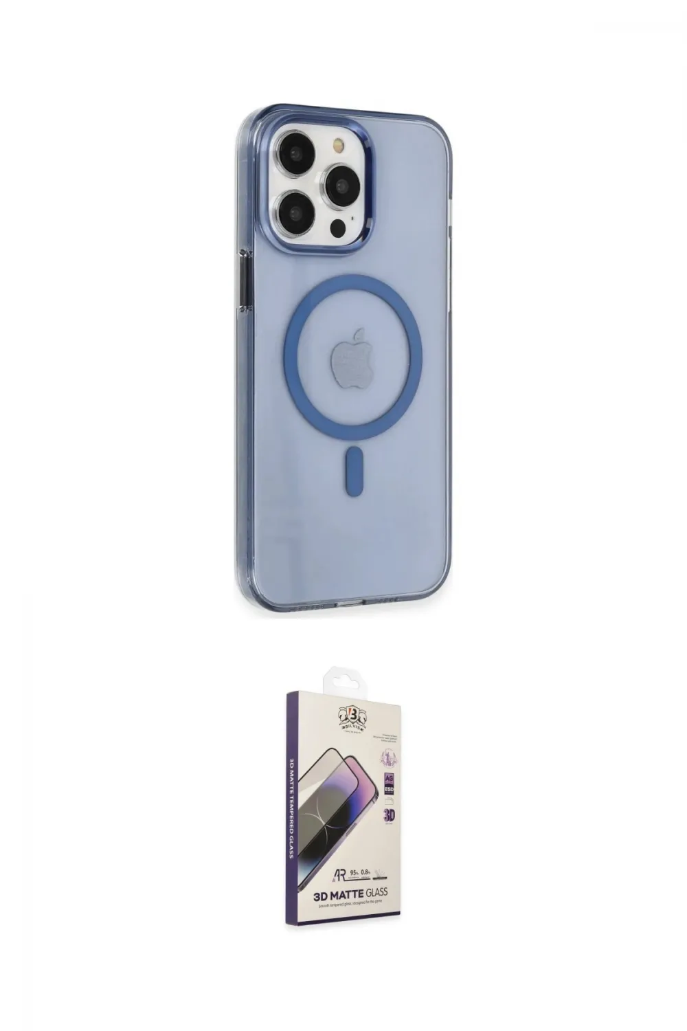 ieg™ iPhone 14 Pro Max Kılıf Kıvılcım Asil Özel Seri - Siyah Bilvis 3D Mat Cam Ekran Koruyucu