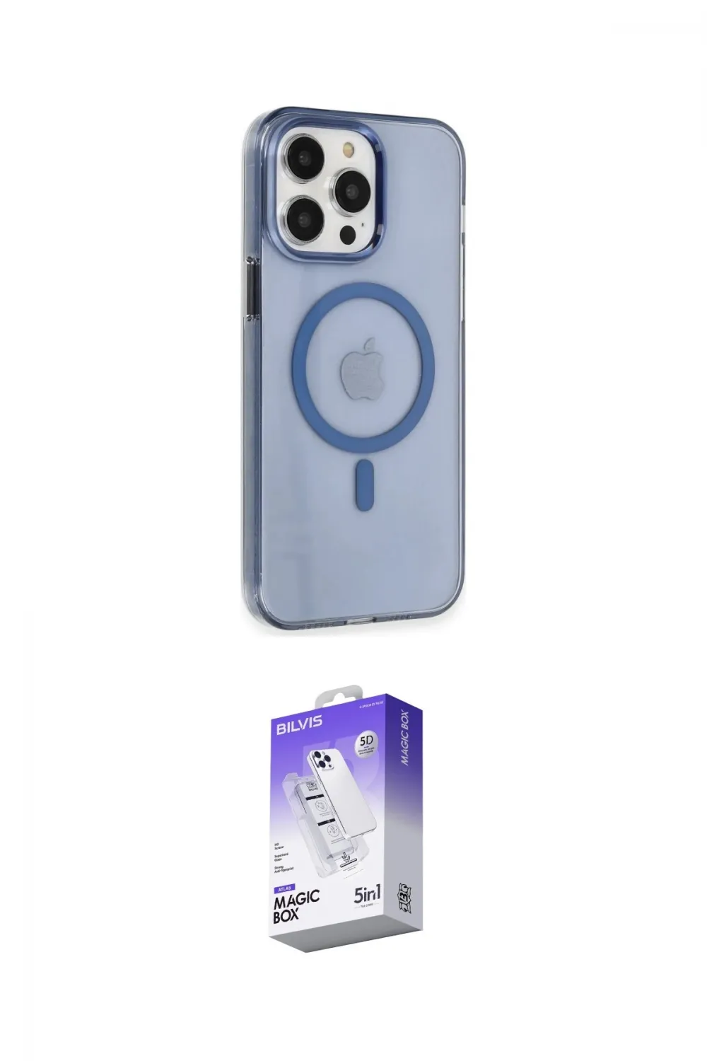 ieg™ iPhone 14 Pro Max Kılıf Kıvılcım Asil Özel Seri - Siyah Bilvis 5in1 3D Magic Cam Ekran Koruyucu