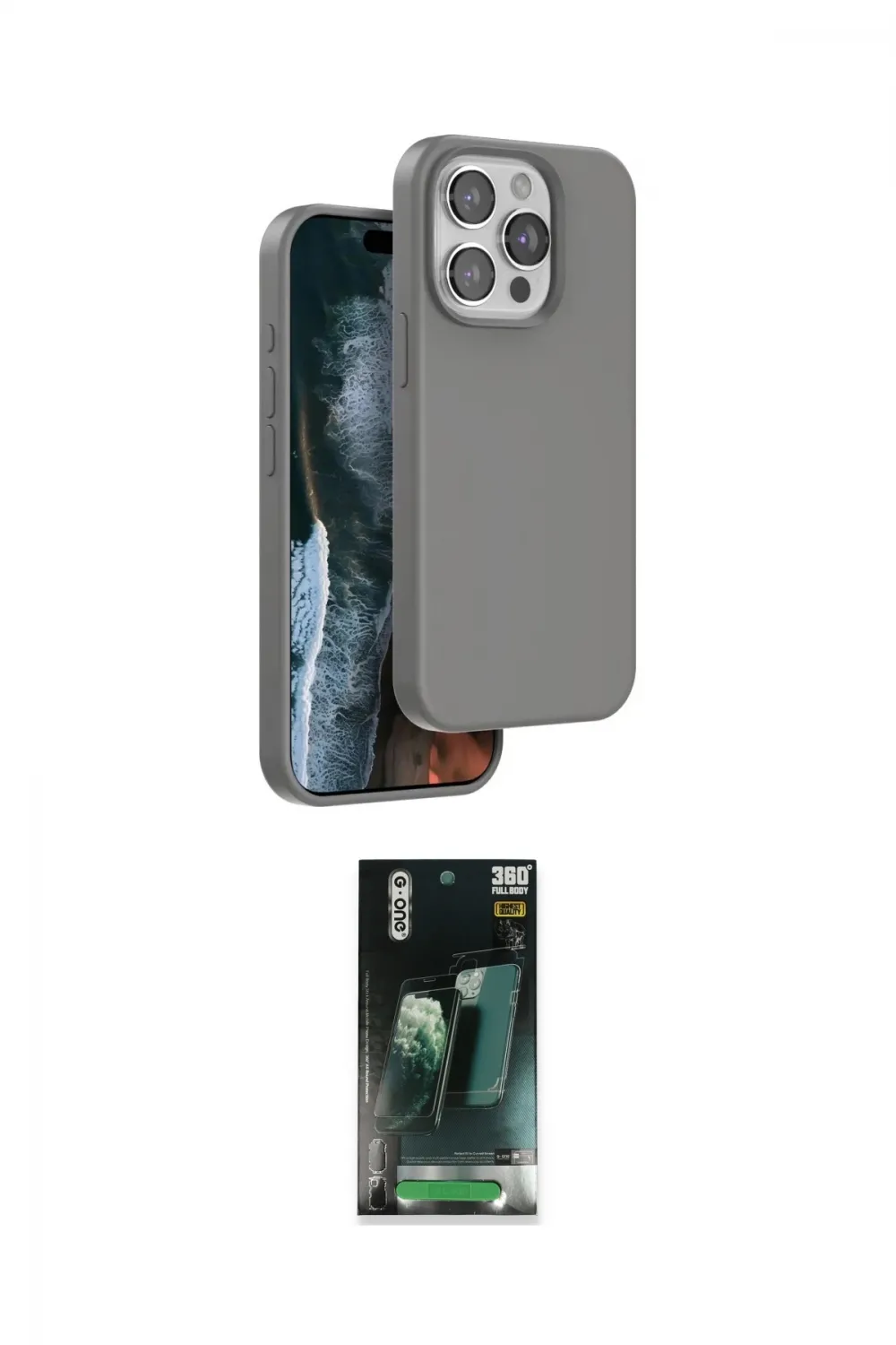 ieg™ iPhone 14 Pro Max Kılıf Kıvılcım Çizgi Serisi - Şeffaf 360 Full Body Arka Koruyucu
