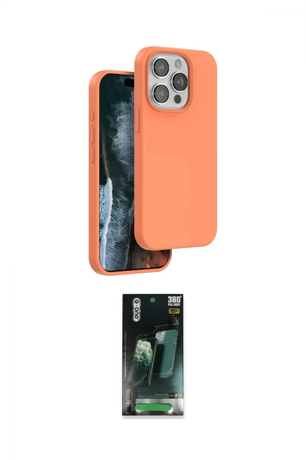 ieg™ iPhone 14 Pro Max Kılıf Kıvılcım Çizgi Serisi - Şeffaf 360 Full Body Arka Koruyucu