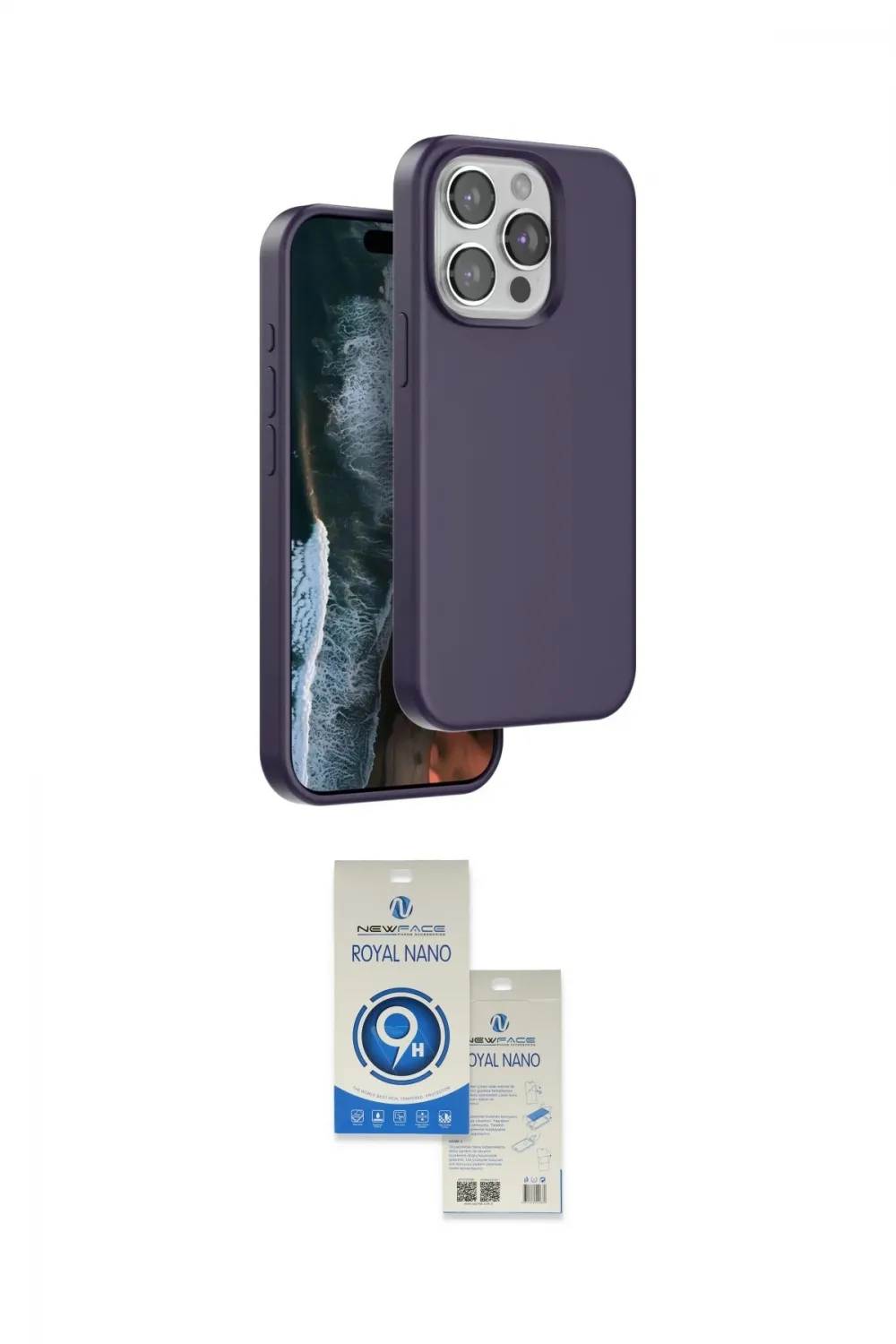 ieg™ iPhone 14 Pro Max Kılıf Kıvılcım Çizgi Serisi - Şeffaf Royal Nano Ekran Koruyucu