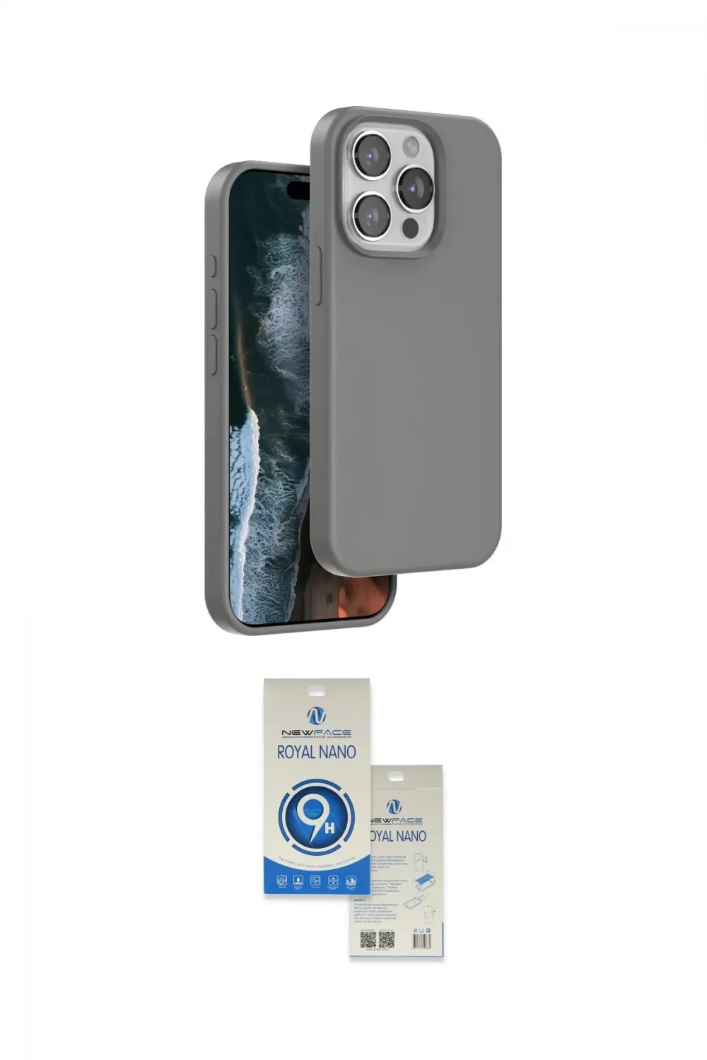 ieg™ iPhone 14 Pro Max Kılıf Kıvılcım Çizgi Serisi - Şeffaf Royal Nano Ekran Koruyucu