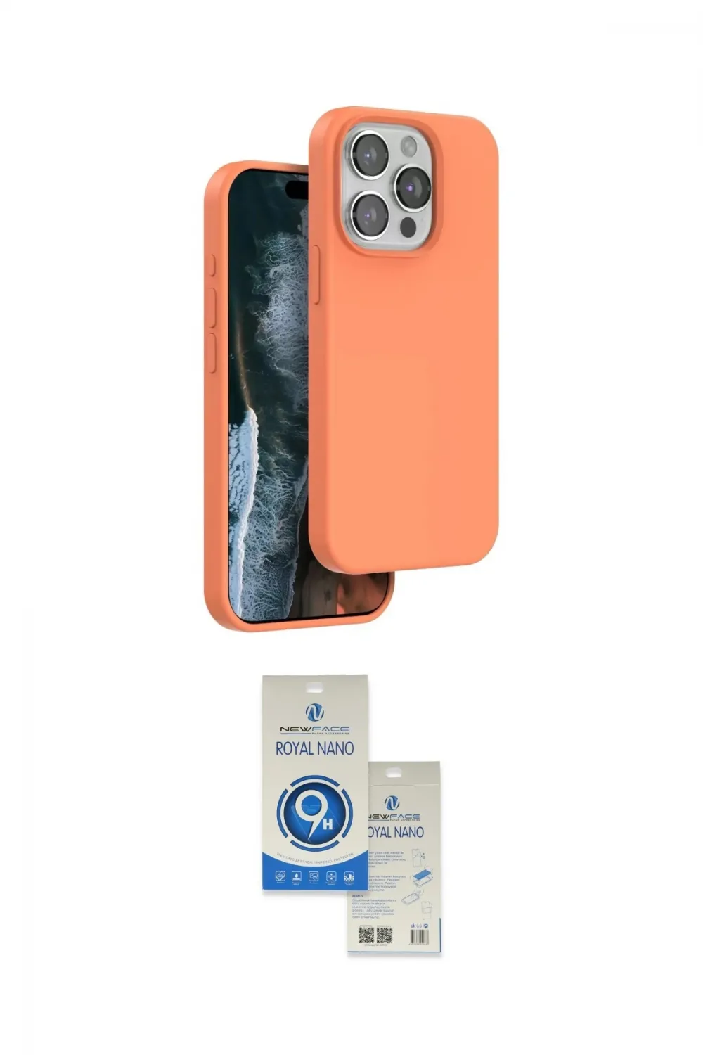 ieg™ iPhone 14 Pro Max Kılıf Kıvılcım Çizgi Serisi - Şeffaf Royal Nano Ekran Koruyucu