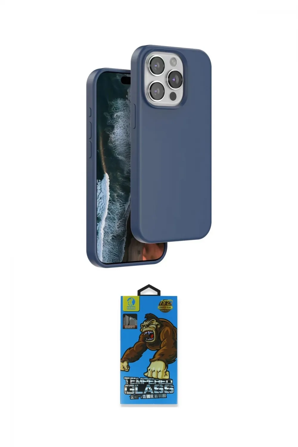 ieg™ iPhone 14 Pro Max Kılıf Kıvılcım Çizgi Serisi - Siyah 18D Cam Ekran Koruyucu