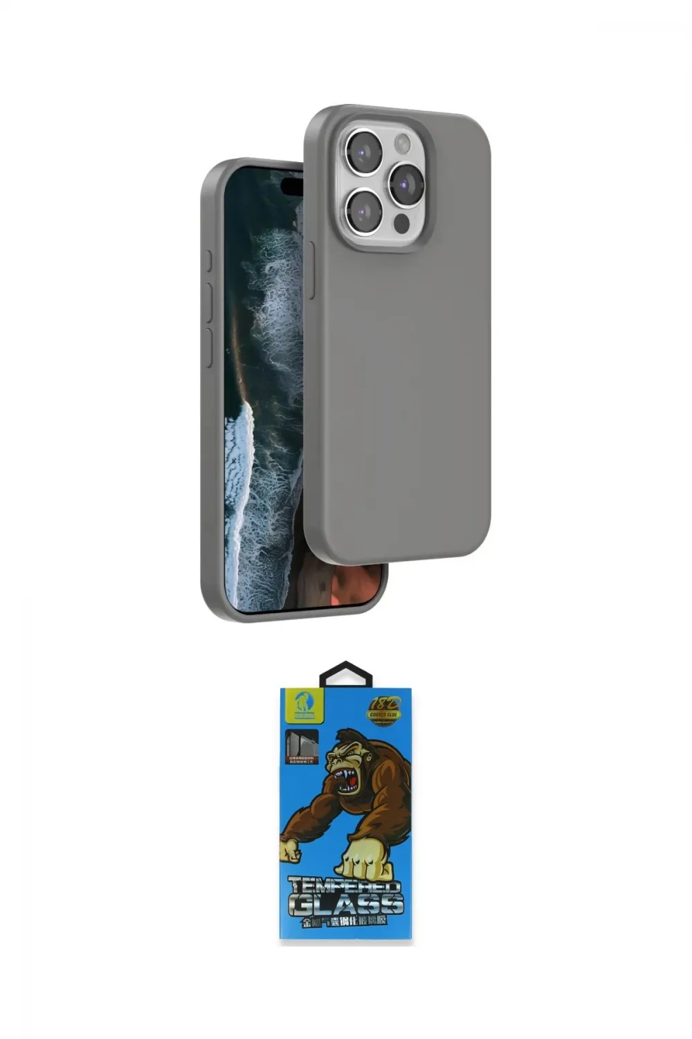 ieg™ iPhone 14 Pro Max Kılıf Kıvılcım Çizgi Serisi - Siyah 18D Cam Ekran Koruyucu