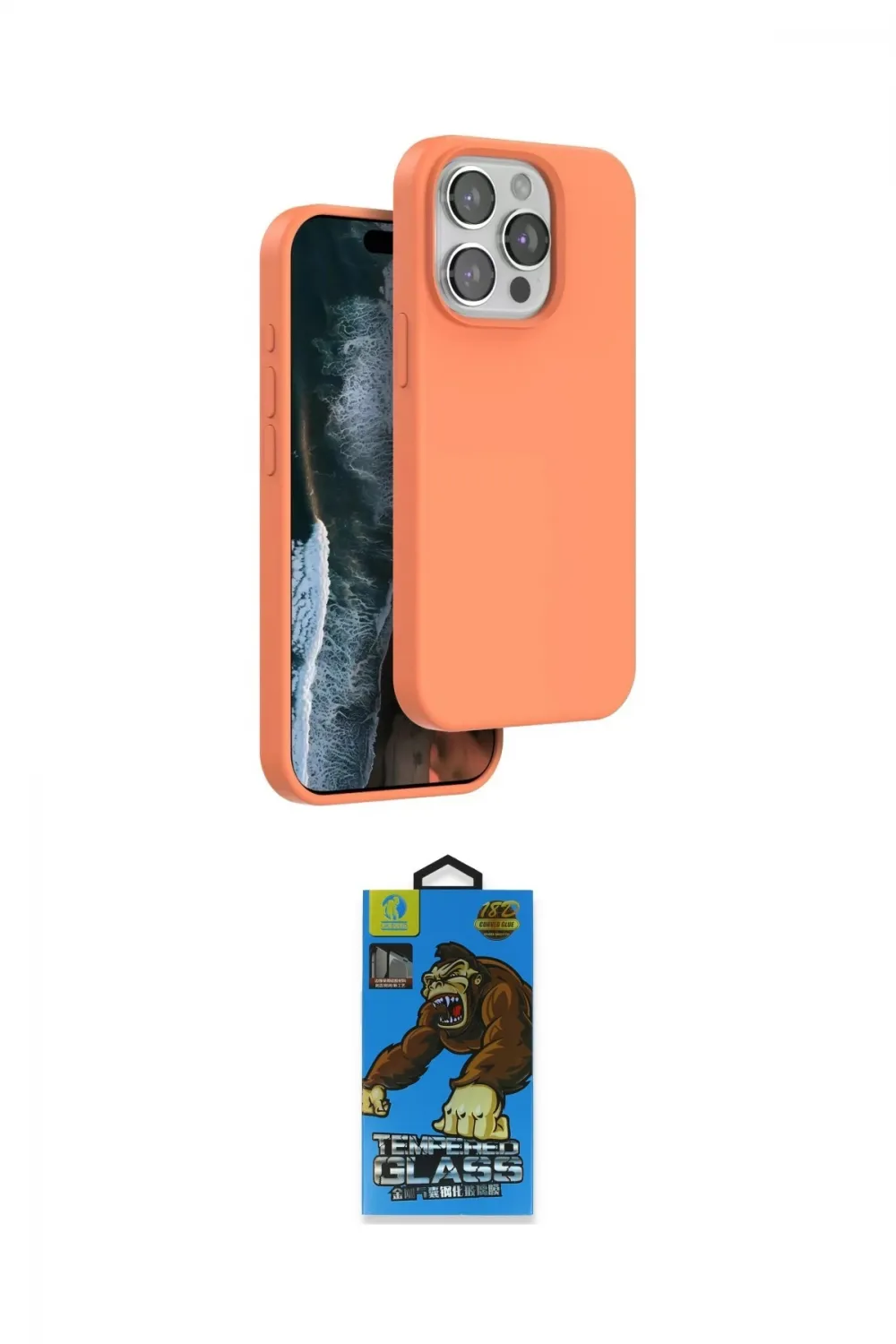 ieg™ iPhone 14 Pro Max Kılıf Kıvılcım Çizgi Serisi - Siyah 18D Cam Ekran Koruyucu