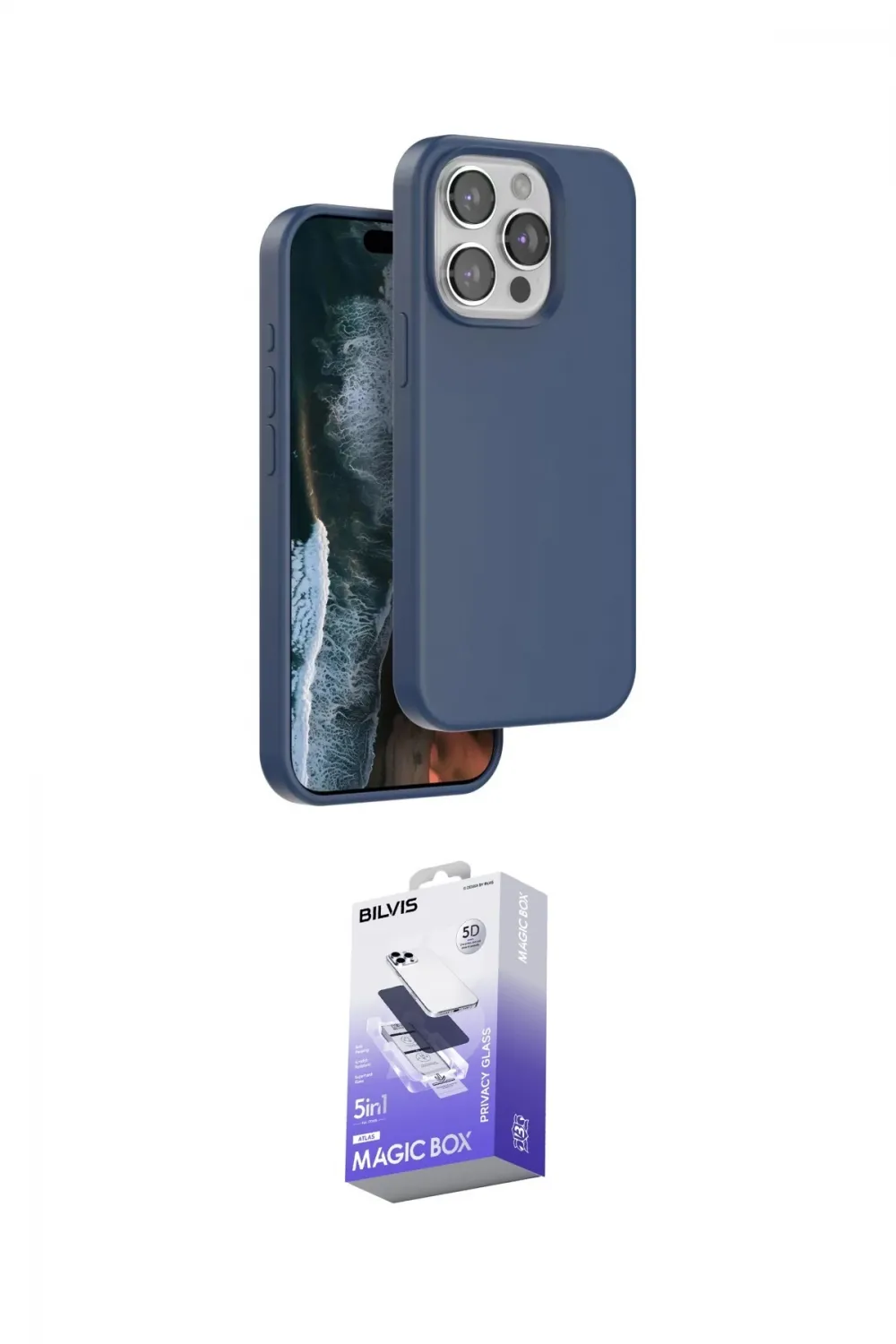 ieg™ iPhone 14 Pro Max Kılıf Kıvılcım Çizgi Serisi - Siyah Bilvis 5in1 5D Magic Hayalet Cam Ekran Koruyucu