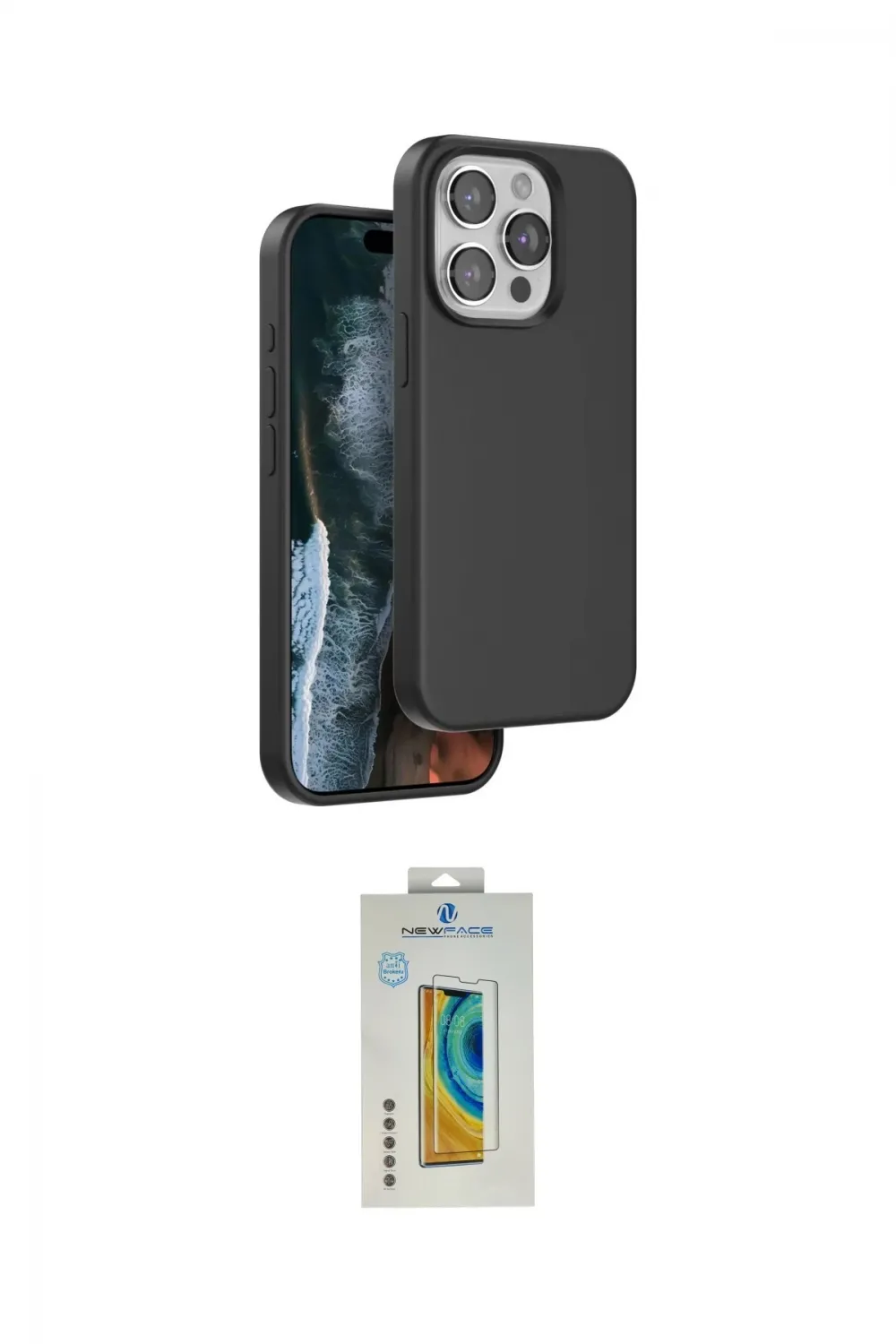 ieg™ iPhone 14 Pro Max Kılıf Kıvılcım Çizgi Serisi - Siyah Polymer Nano Ekran Koruyucu