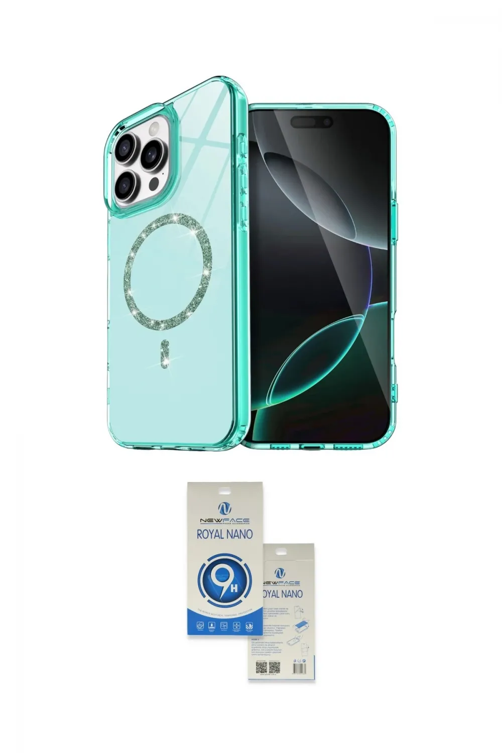 ieg™ iPhone 14 Pro Max Kılıf Kıvılcım Form Prime - Şeffaf Royal Nano Ekran Koruyucu