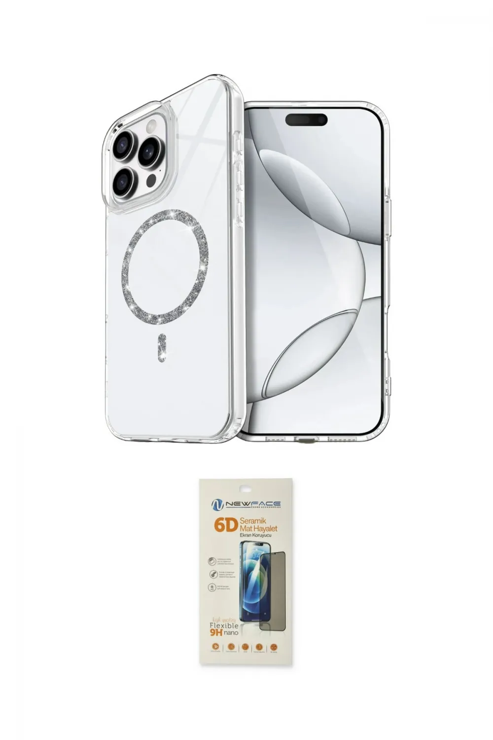 ieg™ iPhone 14 Pro Max Kılıf Kıvılcım Form Prime - Siyah 6D Mat Seramik Hayalet Nano Ekran Koruyucu