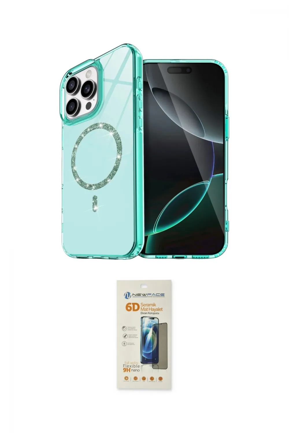 ieg™ iPhone 14 Pro Max Kılıf Kıvılcım Form Prime - Siyah 6D Mat Seramik Hayalet Nano Ekran Koruyucu