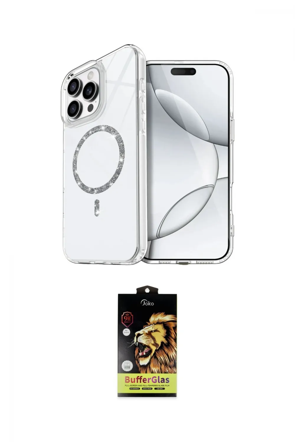 ieg™ iPhone 14 Pro Max Kılıf Kıvılcım Form Prime - Siyah Buffer Cam Ekran Koruyucu