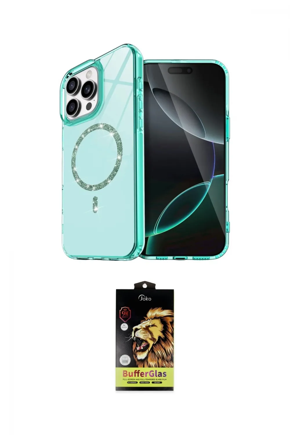 ieg™ iPhone 14 Pro Max Kılıf Kıvılcım Form Prime - Siyah Buffer Cam Ekran Koruyucu