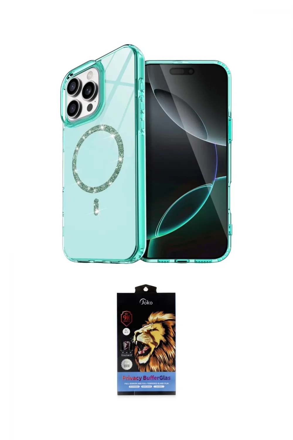ieg™ iPhone 14 Pro Max Kılıf Kıvılcım Form Prime - Siyah Buffer Hayalet Cam Ekran Koruyucu