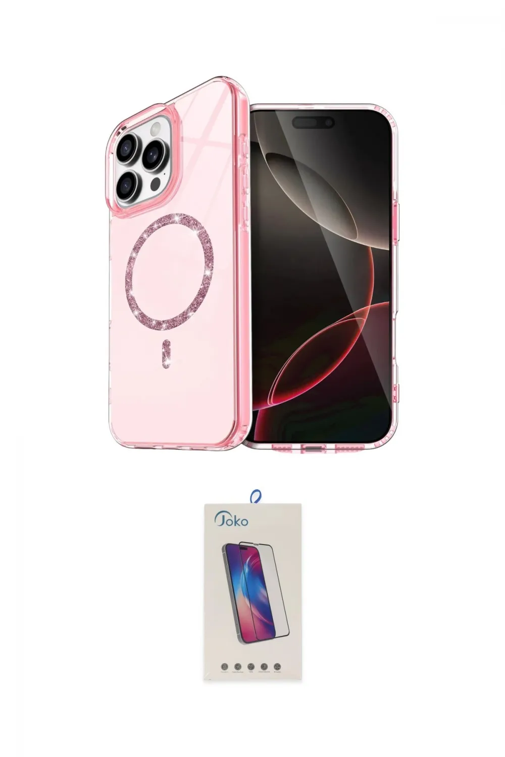 ieg™ iPhone 14 Pro Max Kılıf Kıvılcım Form Prime - Siyah Joko 5D Cam