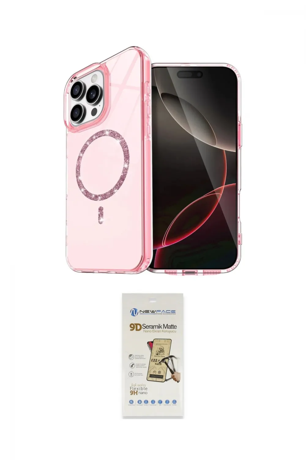 ieg™ iPhone 14 Pro Max Kılıf Kıvılcım Form Prime - Siyah Mat Seramik Nano Ekran Koruyucu